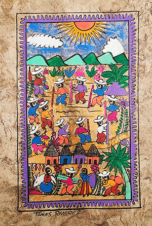 painting on bark cloth