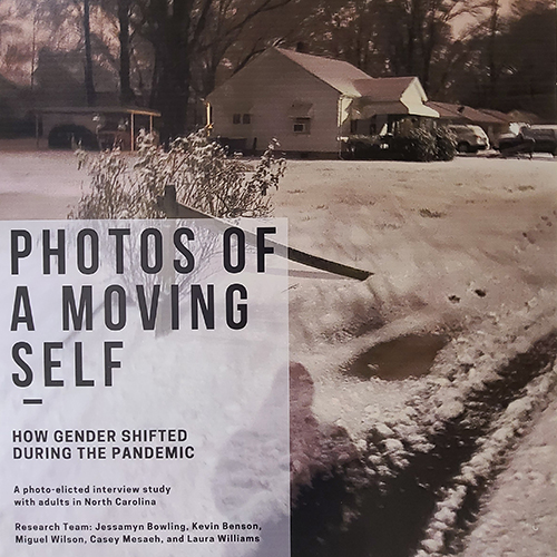 Photos of a Moving Self Exhibit title panel