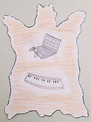 Hand colored winter count on paper