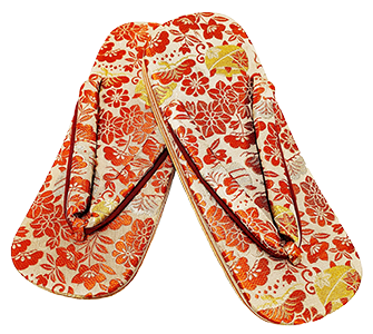 flip flops with floral fabric