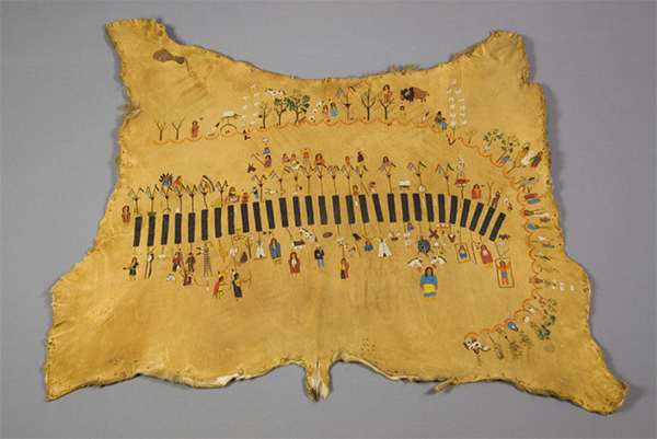 Kiowa winter count on hide